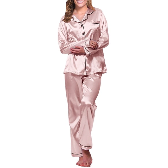 Clearance! MITCOWBOYS Bridesmaid Pajamas Womens Pajama Sets Silk Pjs For Women Set Satin Pajamas Pajama Sets For Women 2 Piece Cotton Pajamas For Women Set Knit Set Pink M Clearance!