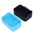 thumbnail image 4 of Lot de 2 accessoires de friteuse de cuisine en silicone anti-adhésif réutilisable panier de rechange pour Ninja DZ201 Foodi 8QT Bleu et noir, 4 of 14