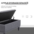 thumbnail image 4 of HOMCOM Storage Bench Tufted Linen Ottoman Footstool with Soft Close Lid, 4 of 10