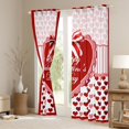 thumbnail image 3 of Happy Valentine's Day Window Drapes Block 30%-50% Light,Red Love Pattern Kitchen Window Treatments 42Wx63L Inches,Abstract Art Geometry Decor Window Curtains, 3 of 6