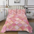 thumbnail image 1 of Pink Marble Quilt Set Metallic Stone Pattern Bedspread Set Gold Glitter Coverlet Set Abstract Marbling Texture Bed Set For Girls Kids Teens Twin Size,Pink, 1 of 5