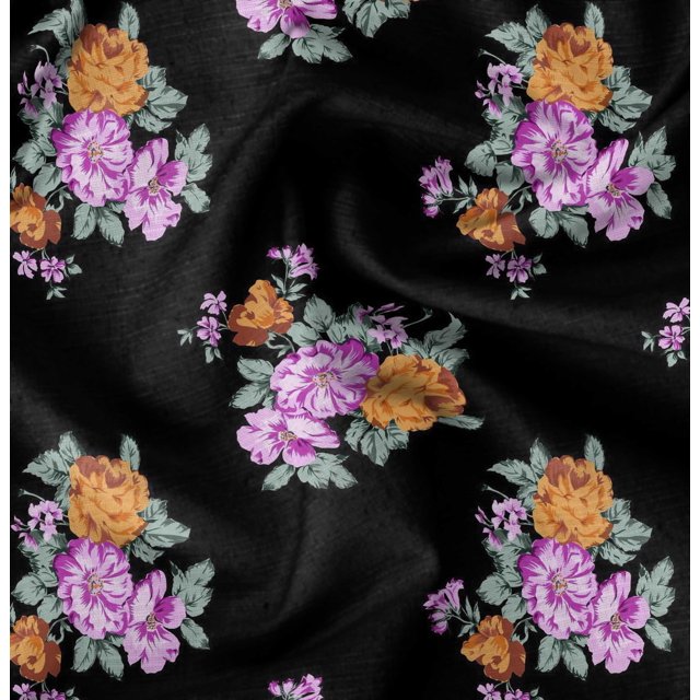 Soimoi Polyester Crepe Fabric Florals Floral Fabric Prints by Yard 52 Inch Wide
