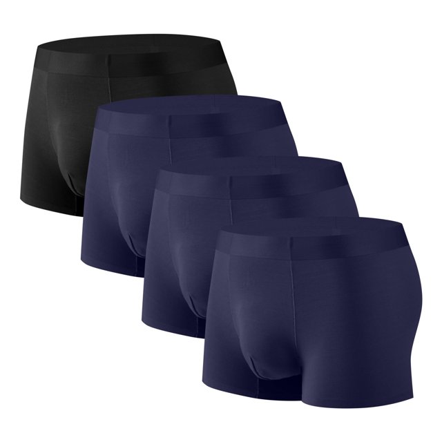 Plebaso Mens Boxer Briefs Stretch Comfortable Quick Dry Underwear Soft Breathable Boxers for Men (4 Pack)