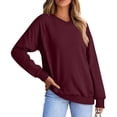 thumbnail image 1 of Chandails en Molleton Col en V pour Femmes Manches Longues Décontractées Tops Chandail Oversize, 1 of 5