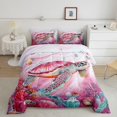 thumbnail image 1 of Erosebridal Ensembles de Douillette Tortue de Mer pour Enfants Format Grand, Douillettes et Couettes Océan Roses, Décor Côtier Marin, Réversible 3 Pcs, 1 of 7