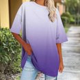 thumbnail image 4 of Kaemgyyd Womens Oversized T Shirts Half Sleeve Crewneck Gradient Summer Tops Casual Loose Plus Size Basic Tees, 4 of 7