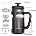 thumbnail image 2 of Easyworkz French Press 12 oz Coffee Tea Maker with Borosilicate Glass,Soft Grip Handle, 2 of 7