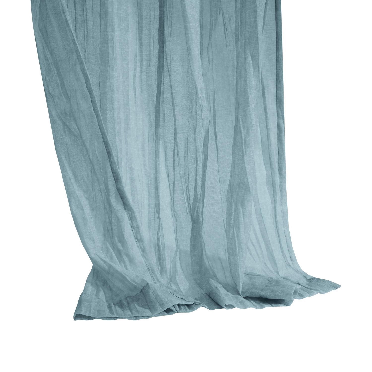 Loft Living Peoria Transparent Double Tetiere panneau de rideau 52 x 95 in Bleu