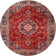 thumbnail image 1 of Ahgly Company Indoor Round Traditional Orange Salmon Pink Persian Area Rugs, 4' Round, 1 of 6