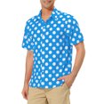 thumbnail image 4 of INSPIRE CHIC Men's Summer Polka Dots Shirt Button Down Short Sleeves Pattern Shirts S Blue, 4 of 7