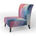 thumbnail image 3 of Designart "Abstract Collage III" Pink Patch Upholstered Accent Chair - Modern Arm Chair For Bedroom, 3 of 7