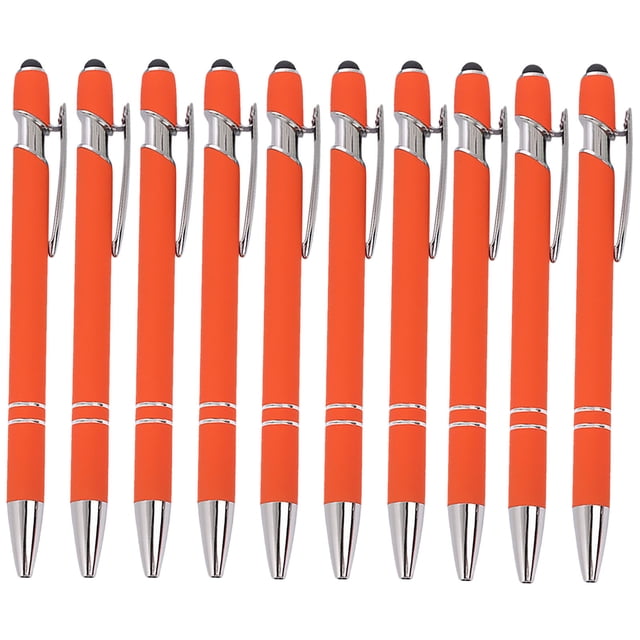 Maplenight Aluminum Ballpoint Pen with Touchscreen Tip - Metal Body, 1.5g Ink, 10pc Set for Business, Student Writing, and Screen Use Red