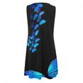 thumbnail image 4 of Femmes Robe d'Été Casual O Cou Sans Manches Floral Imprimé Robe Soleil Asymétrique Ourlet en Vrac de Style Bohème Genou Longueur Robes, 4 of 5