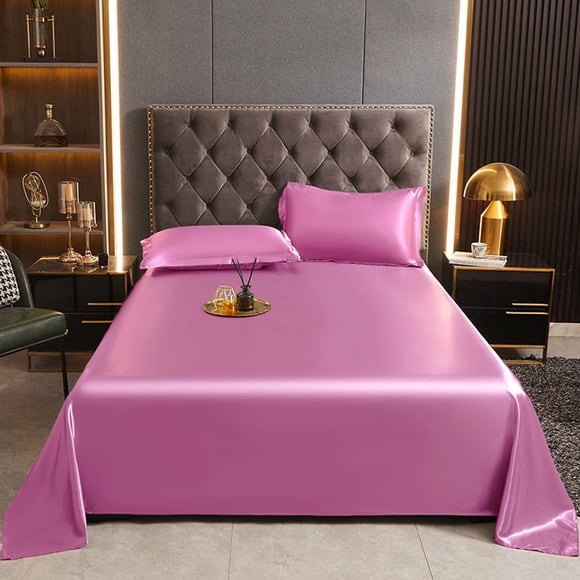 Ice Silk Bed Sheet | Cooling Breathable Flat Sheet | Summer Cool Mat for Bedding | Wrinkle Resistant Soft Fabric for Home Bedroom | Thin Lightweight Sheet
