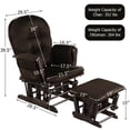 thumbnail image 2 of Gymax Baby Nursery Relax Rocker Rocking Chair Glider & Ottoman Set w/ Cushion Brown, 2 of 10