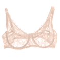 thumbnail image 1 of WMTBSRSW Women's Floral Lace Bra Full Coverage See Through Bralettes Demi Sheer Mesh Balconette Bralette Unlined Underwire Embroidered Mesh Soft Bralettes, 1 of 5