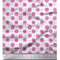 thumbnail image 1 of Soimoi polyester Crepe Fabric Dot & Snow Flakes Floral Fabric Prints By Yard 52 Inch Wide, 1 of 5