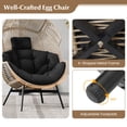 thumbnail image 2 of Gymax Wicker Stationary Egg Chair Lounge Basket Sofa Chair w/ Heavy-Duty Metal Frame Black, 2 of 6