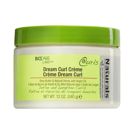 Curls & Naturals Dream Curl Cream avec Beurre de Karité, Miel Naturel, Huile de Ricin et Huile d'Argan Marocaine / Crème Hydratante Qui Définit et Allonge les Boucles / 12 Oz