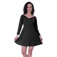 thumbnail image 4 of Moomaya Robe Droite à Manches Longues pour Femmes avec Encolure en V en Coton, Robes d'Été Décontractées - Q4, 4 of 6