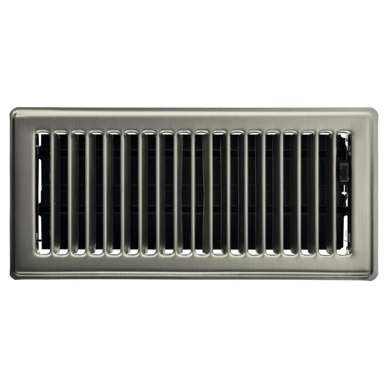 Imperial 3" x 10" Brushed Nickel Steel Floor Register, Louvered, 1-pk