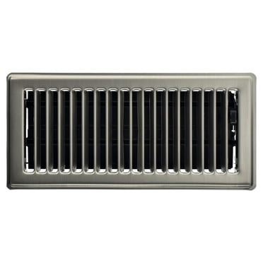 Imperial 4 po x 10 po Registre de plancher en acier, nickel brossé