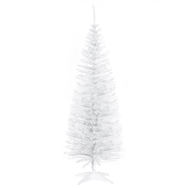 HOMCOM Pencil Christmas Tree, Slim Xmas Tree with Realistic Branches