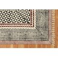 thumbnail image 2 of Casavani Handblock Printed Black Cotton Rug Square Area Rug for Entryway Kitchen Bathroom 5x5 feet, 2 of 6