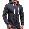 thumbnail image 1 of Fankiway New Fashion All-Match Zipper Hooded Sweater Coat Men'S Solid Color Cardigan, 1 of 1
