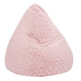 thumbnail image 1 of Fauteuil poire Gouchee Home Fluffy Hearts XL en fausse fourrure rose – Fauteuil de repos moelleux à motif cœur avec billes de polystyrène, léger et portable, pour dortoir ou salle de jeux, 1 of 6