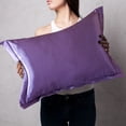 thumbnail image 4 of Clearance Items！Solid Color Faux Silk Pillowcase Silk No Zipper Envelope Pillow Pillow Cover Pillow Case Protector With Zipper, 4 of 7