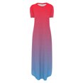 thumbnail image 4 of Yuyuzo Robe Maxi pour Femmes Été à Manches Courtes Plage Longue Robe d'Été Dégradé T-Shirts Robes avec Poches, 4 of 5
