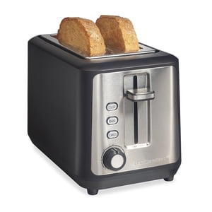 Hamilton Beach Gourmet 2 Slice Slot Toaster with Extra Long & Wide Slots, Sure-Toast Technology, Shade Selector with 7 Browning Levels, Bagel Setting, Matte Black and St