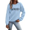 thumbnail image 1 of 2025 Femmes Décontracté Long Décontracté Chandail Femmes Manche T-Shirts Graphiques Grands Chandails Femmes Col Rond Chandails Chandail Universitaire Chandails à Capuchon Grande Taille Hauts pour Femmes, 1 of 6