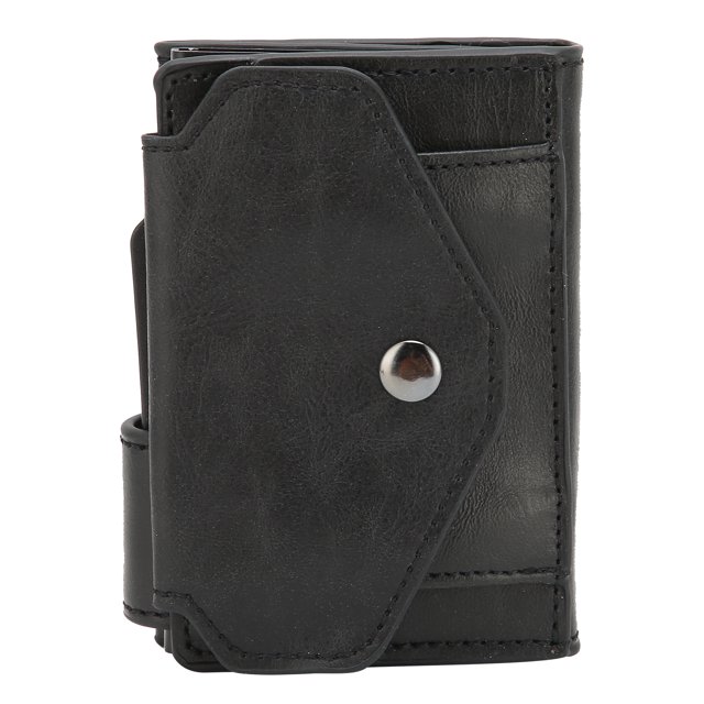 Auto Credit Card Holder Anti Theft Men Wallet Credit ID Cards Case Bag for Daily Use(Black )