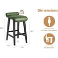 thumbnail image 2 of YUSAZENS 26.2 Inch Bar Stools Counter Height with Low Back Footrest Wood Frame Wide PU Leather Upholstered Seat Barstools Set for Kitchen Islands Counter Bars Home Green 4pcs, 2 of 7