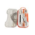 thumbnail image 1 of Trousse de Mathématiques Géométrie Ensemble Boussole Rapporteur Triangle Règle Taille-Crayon Gomme École Enseignants Orange, 1 of 9