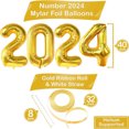thumbnail image 3 of RKSTN Balloons Decorations 40 Inch Gold Balloons Number New Years Decorations Foil Balloons Numbers For New Years, 3 of 3