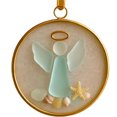thumbnail image 1 of Sea Glass Angel Ornament Set With Clear Glass Design Christmas Tree Decor For Holiday Home Party 3.15X3.15 Inches 0.04Lb, 1 of 6