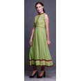 thumbnail image 3 of Bimba Robe Anarkali Aquarelle Vert Pâle pour Femmes Kurti Imprimé Ethnique Indien Longue Kurta Robe de Soirée Petite, 3 of 6