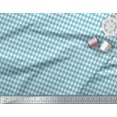 thumbnail image 3 of Soimoi Blue Poly Georgette Fabric Diamond Geometric Print Fabric by the Yard 52 Inch Wide, 3 of 5