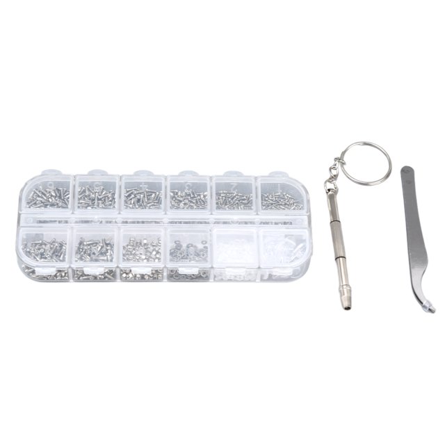 Octpeak Lunettes Vis Ensemble, Lunettes Kit de Réparation Vis de Lunettes Ensemble avec Tournevis à Écrou pour les Lunettes de Montre Tablette Téléphone Portable, Lunettes Kit de Réparation