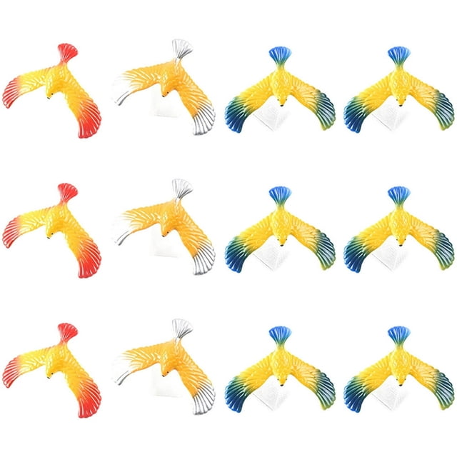 EIMELI 12pcs Balance Bird Gravity Bird Eagle Toys Children Physical Science Toy Gift