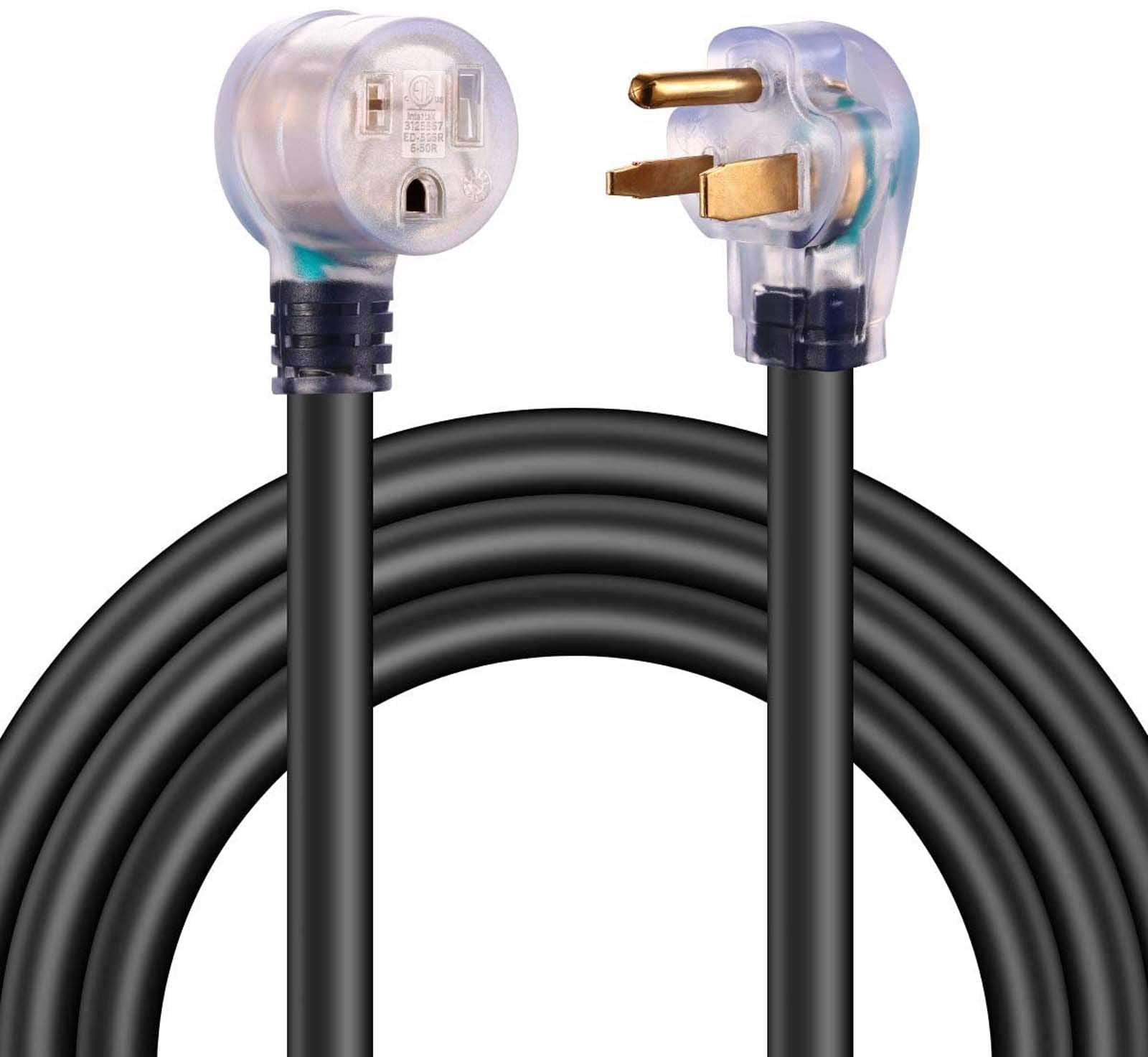 Miady 25ft 50AMP Welder Extension Cord, 8 Gauge Heavy Duty Industrial NEMA 6-50 Welding Machine Cord with Lighted End, ETL Approved