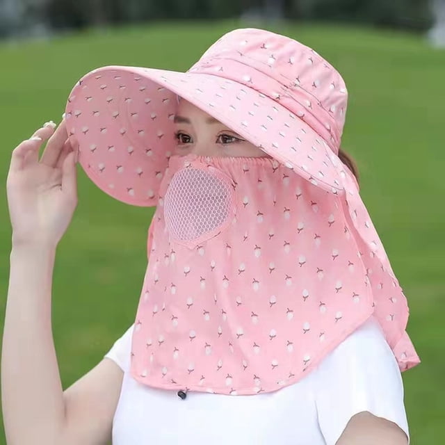 Women Summer Sun Hat Women Adjustable Anti Outdoor Riding Large Hat Sun Visor Protective Hat