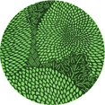 thumbnail image 1 of Ahgly Tapis Rond Lavable en Machine Intérieur Transitionnel Vert Émeraude Profond, 3 Pieds Rond, 1 of 7
