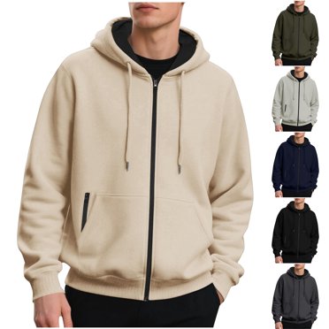 Jinhomg Men's Heavyweight Full Zip up Hoodie Regular Big & Tall Long Sleeve Sweatshirts Casual Fleece Pullover with Pockets Army Green,XXL