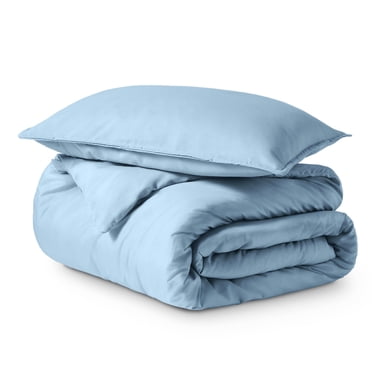 Bare Home Housse de Couette et Ensemble de Taies de Luxe - Premium 1800 Collection - Ultra Doux - Lit Simple/simple TG, Bleu Pâle, 2 Pcs