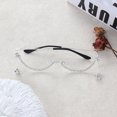 thumbnail image 4 of tamizeot Monture Métallique Intégrée Monture de Lunettes avec Strass Bijoux Cristal Scintillant Strass en Forme de W Or, 4 of 6