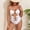 #460-White, variant on Warop Women's One-Piece Swimsuit, Low Back Design with Metal Star Accents, Wave Pattern for Beach and Pool Swimming